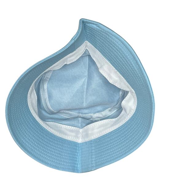 Smiley Patched Bucket Hat Unisex One Size Blue Smile Emoji Beach Hiking Casual - Picture 7 of 7